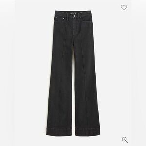 NWT J.Crew Pintuck Denim Trouser in Washed Black